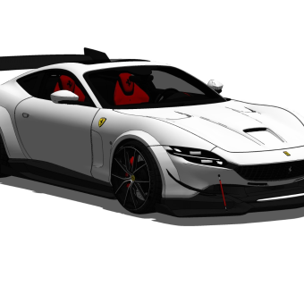 超精细汽车模型 法拉利 roma